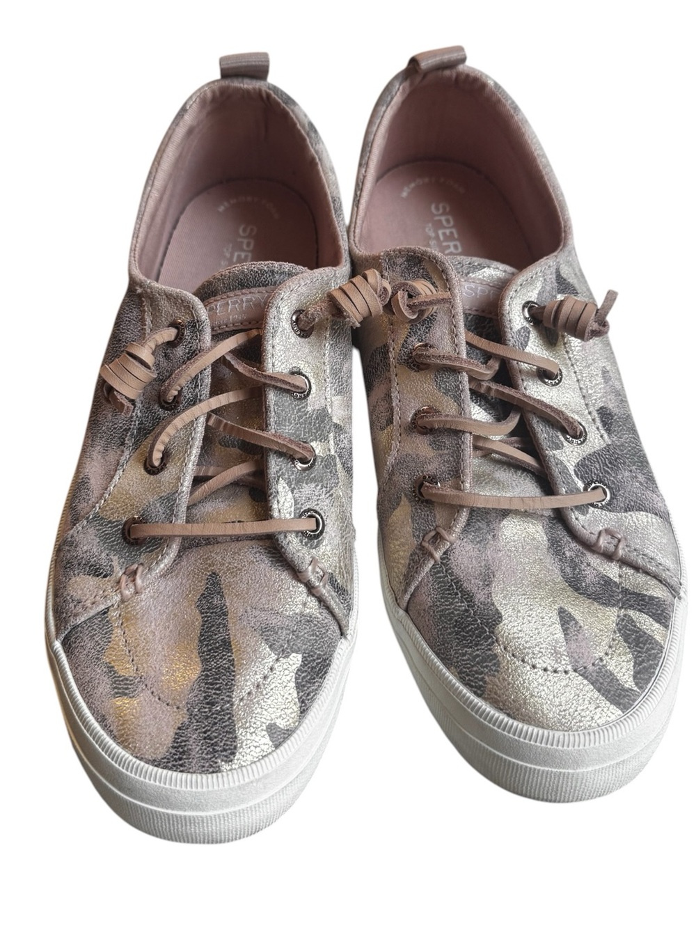 Sperry crest vibe metallic camo sneakers Wm size 8.5
